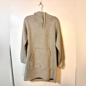 COS Scuba Hooded Sweatshirt Dress / Tunic - Oversized Gray Marl - NWOT XS/S